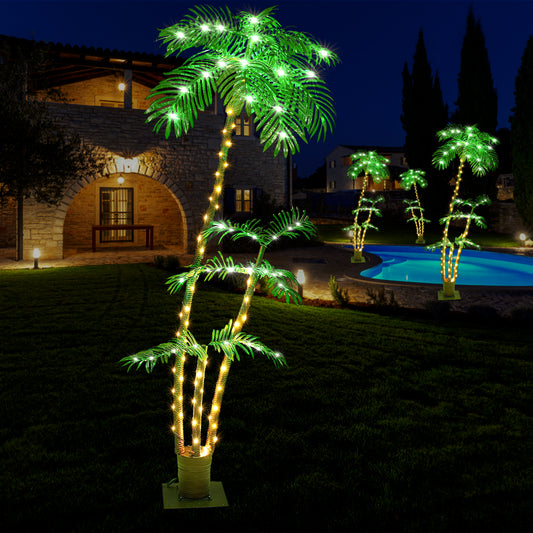 6ft Artificial Lighted Palm Tree