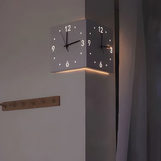 Italian Style Sensor Luminous Corner Wall Clock