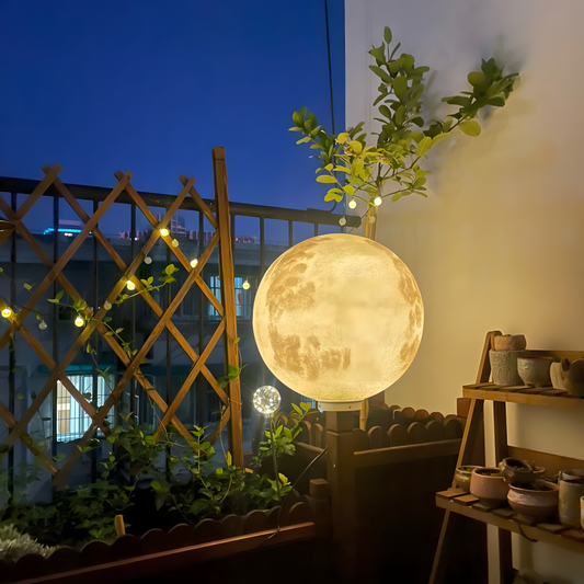 3D indoor outdoor moon floor lamp