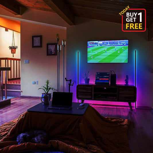 RGB corner floor lamp for gaming room & living room